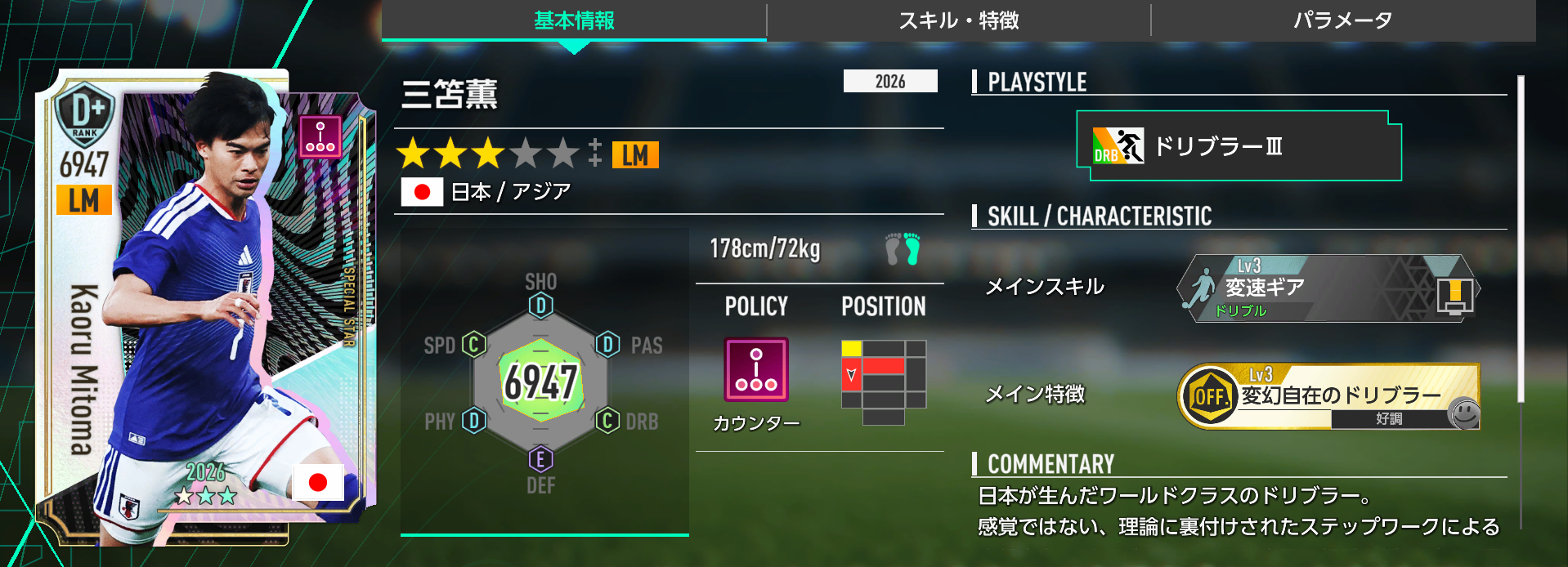 三笘薫の基本情報