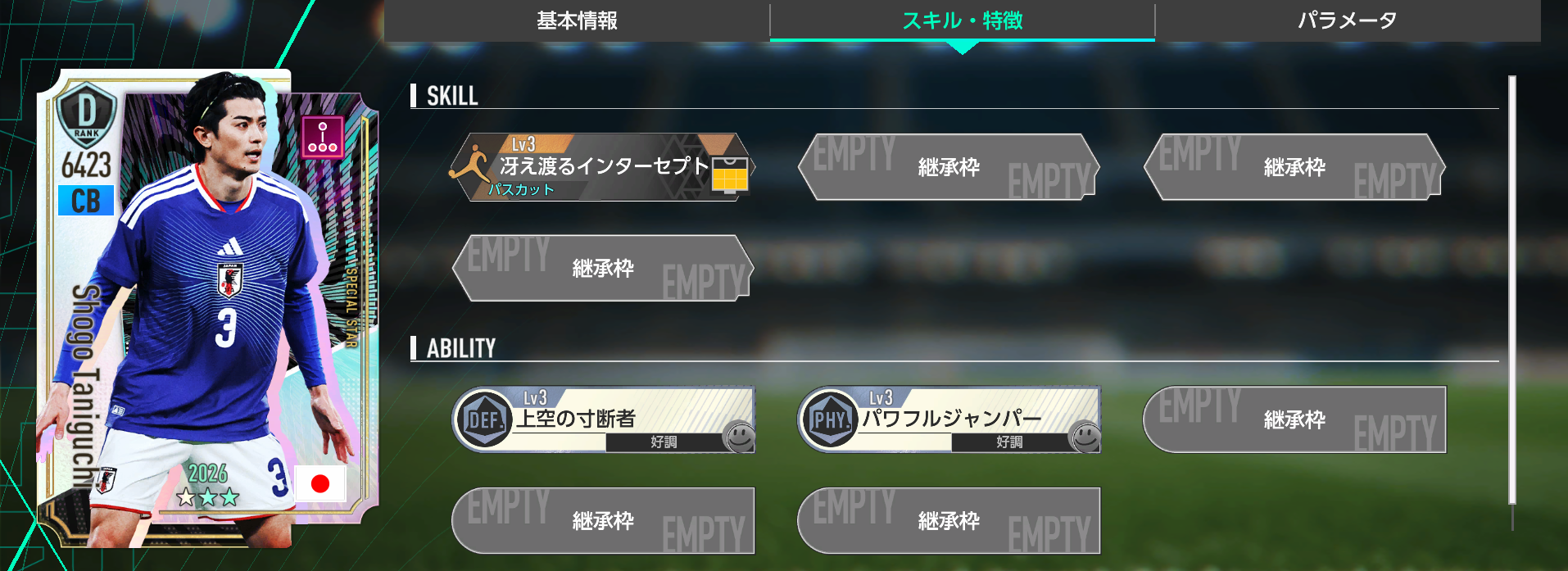 谷口彰悟のスキルと特徴