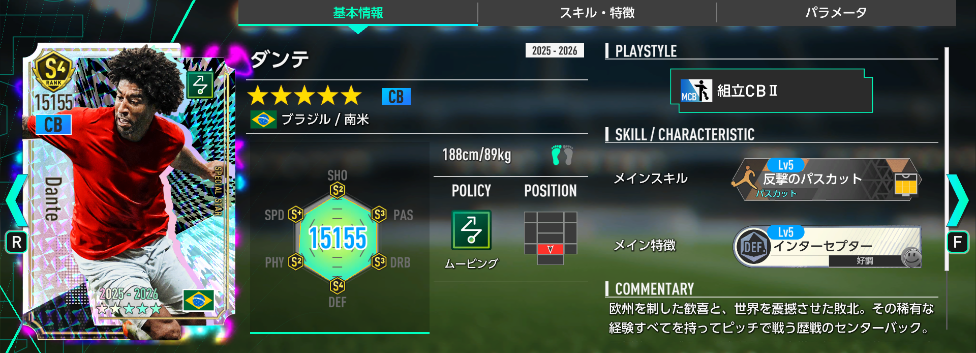 ダンテの基本情報