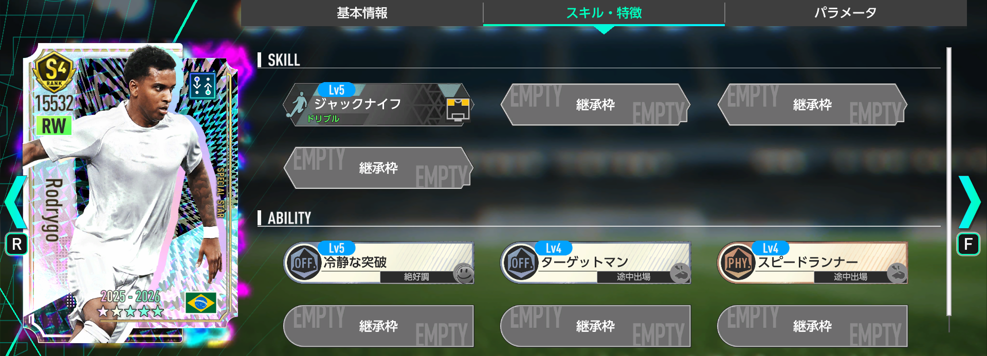 ロドリゴのスキルと特徴