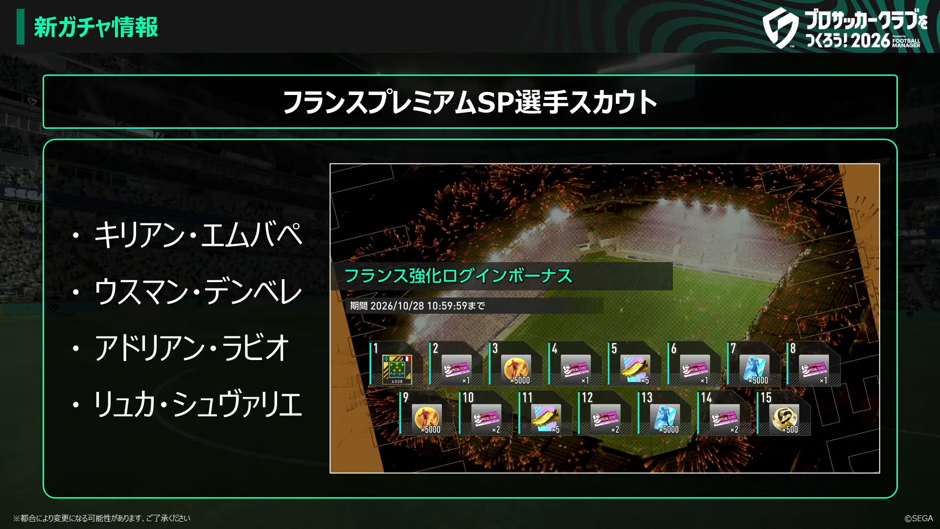フランスプレミアムSP選手スカウト